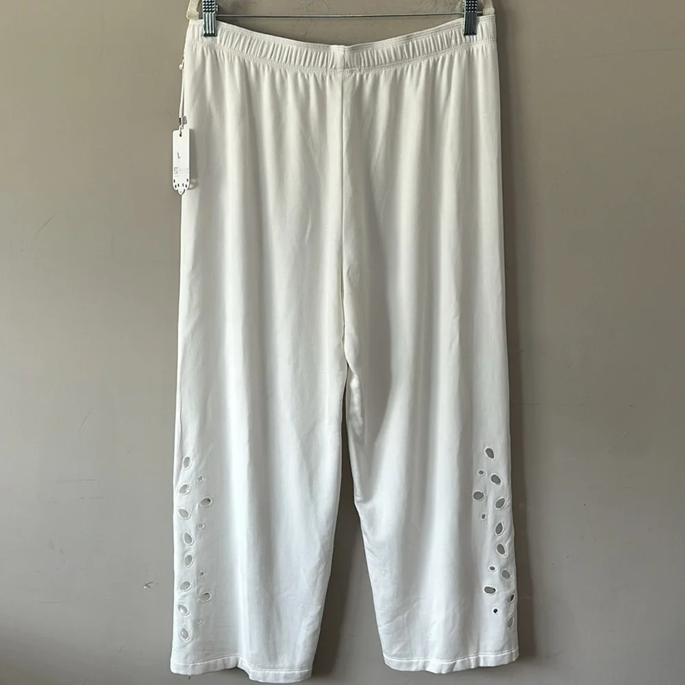 IVORY & BIRCH PJ Salvage Summer Eyelet Banded Pant large NWT
